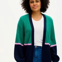 New Sugarhill Brighton Green Navy Split Cardigan