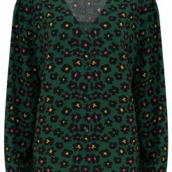 New Sugarhill Brighton Imelda Painted Floral V Neck Shirt