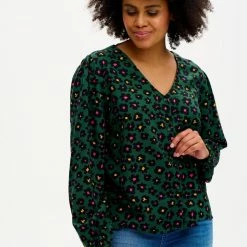 New Sugarhill Brighton Imelda Painted Floral V Neck Shirt