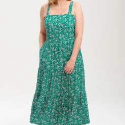 New Sugarhill Brighton Lucille Maxi Tiered Sundress - Green