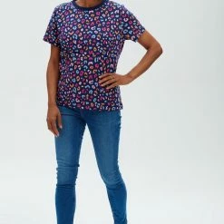 Sugarhill Brighton Maggie T Shirt Navy Leopard