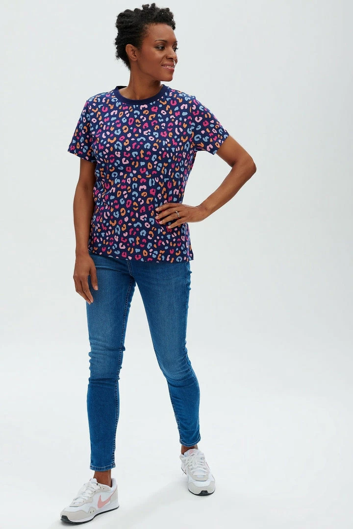 New 😉 Sugarhill Brighton Maggie T 👚 Shirt Navy Leopard 🌟 2 Sugarhill Brighton Maggie T Shirt Navy Leopard