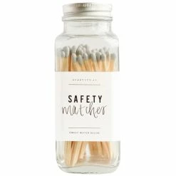 Sweet Water Decor New Grey Safety Matches - Glass Jar