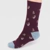 Thought Clothing Thought Eden Bamboo Bird Socks Aubergine Purple