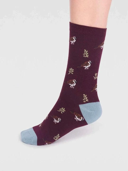 Cheapest ๐งจ Thought Clothing Thought Eden Bamboo Bird ๐งฆ Socks Aubergine Purple ๐งจ 1 Thought Clothing Thought Eden Bamboo Bird Socks Aubergine Purple