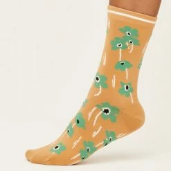 Thought Clothing Thought Gots Summer Poppies Socks Mango Yellow Accessories