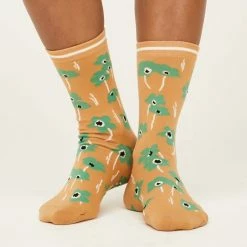 Thought Clothing Thought Gots Summer Poppies Socks Mango Yellow Accessories