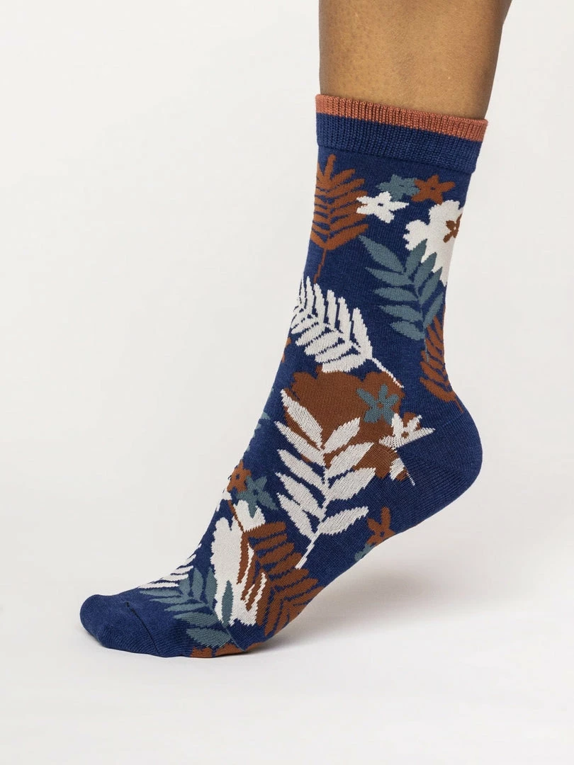 Brand new ⭐ Thought Clothing Thought Palm Leaf 🧦 Socks Twilight Blue 💯 1 Thought Clothing Thought Palm Leaf Socks Twilight Blue