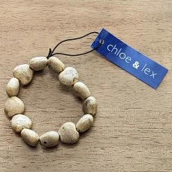 Tickled Pink Ceramic Heart Stretchy Bracelet