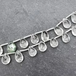 Unique Jewellers Jaipur Green Amethyst Faceted Briolette Per Bead Beads