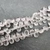 Unique Jewellers Jaipur Rose Quartz Faceted Pear Briolette Beads AAA Grade (Set Of 5)