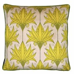 Vanilla Fly Velvet Yellow Floral Cushion