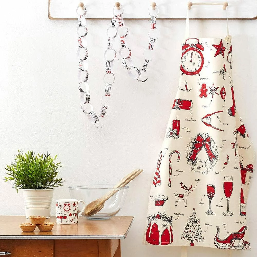 Cheap 👍 Victoria Eggs New 🔔 Christmas Delight Apron Red 👏 1 Victoria Eggs New Christmas Delight Apron Red