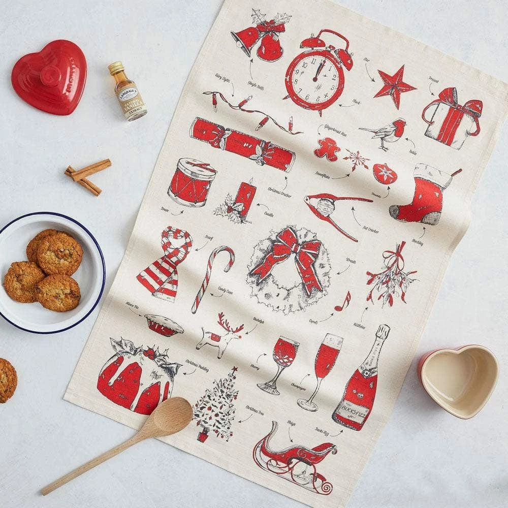 Promo 🔥 Victoria Eggs 🎁 Christmas Delights Tea Towel ✨ 1 Victoria Eggs Christmas Delights Tea Towel