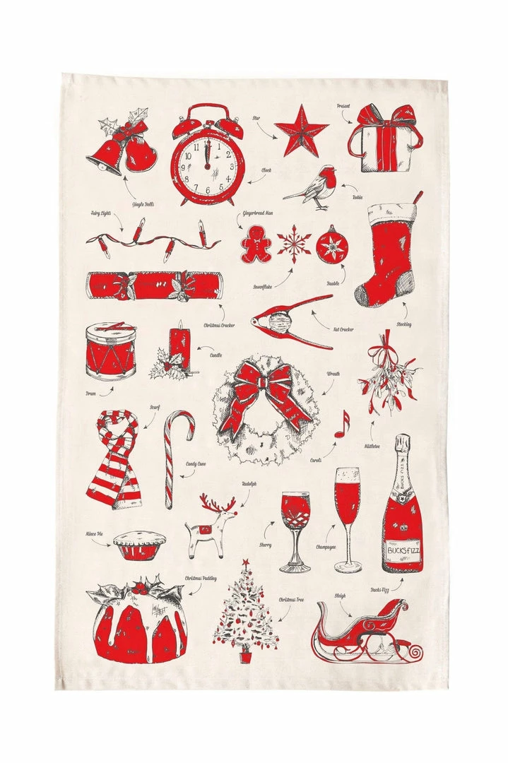Promo 🔥 Victoria Eggs 🎁 Christmas Delights Tea Towel ✨ 2 Victoria Eggs Christmas Delights Tea Towel