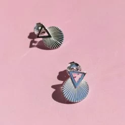 Vurchoo Studs Of Hope Art Deco Fan Earrings New