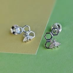 Vurchoo Studs Of Hope Bumble Bee Earrings New