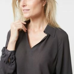 Yaya Fluid Top With Open Neck Bristol Black New