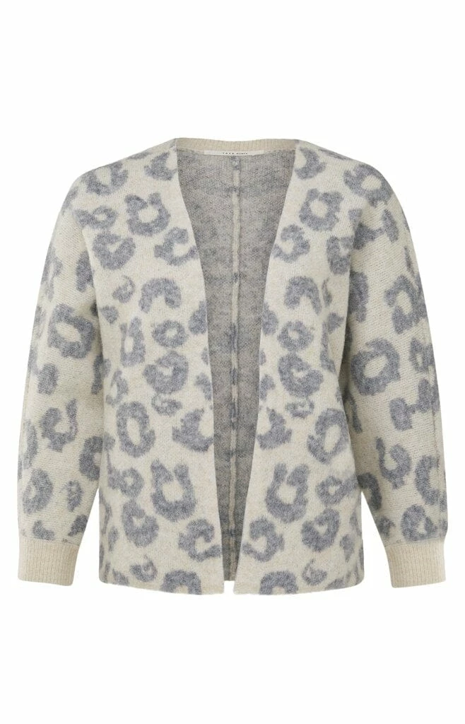 Deals 🤩 Yaya Animal Pattern Cardigan Tapioca Sand New 😀 2 Yaya Animal Pattern Cardigan Tapioca Sand New