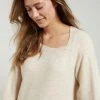 Yaya Asymmetric Neckline Sweater Beige Melange