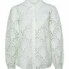 New Yaya Broderie Anglasie Blouse Egret Off White