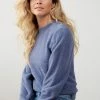 New Yaya Fluffy Yarn Sweater Wild Wind Blue