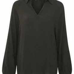 Yaya Fluid Top With Open Neck Bristol Black New