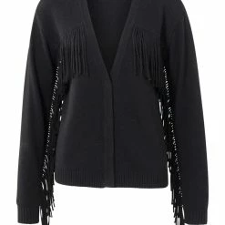 YAYA Fringed Cardigan Phantom