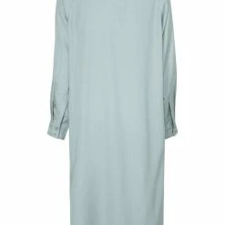 Yaya Long Button Close Blouse Quarry Mid Blue