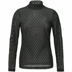 New YAYA Printed Mesh Top Gunmetal Grey