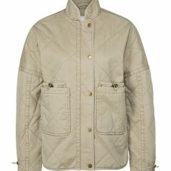 Yaya Quilted Jacket In Oversized Fit Warm Sand New