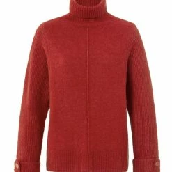 Hot Sale 🥰 New YAYA Turtleneck Rib Stitch Sweater Lava Falls Red 👍 5 New YAYA Turtleneck Rib Stitch Sweater Lava Falls Red