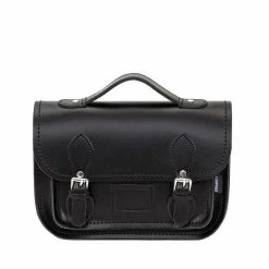 Zatchels Leather Midi Satchel - Black New