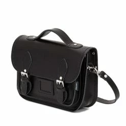 Zatchels Leather Midi Satchel - Black New