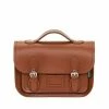 Zatchels Leather Midi Satchel - Chesnut