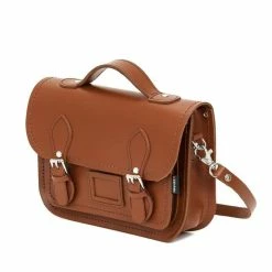 Zatchels Leather Midi Satchel - Chesnut