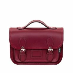 Zatchels Leather Midi Satchel - Oxblood New